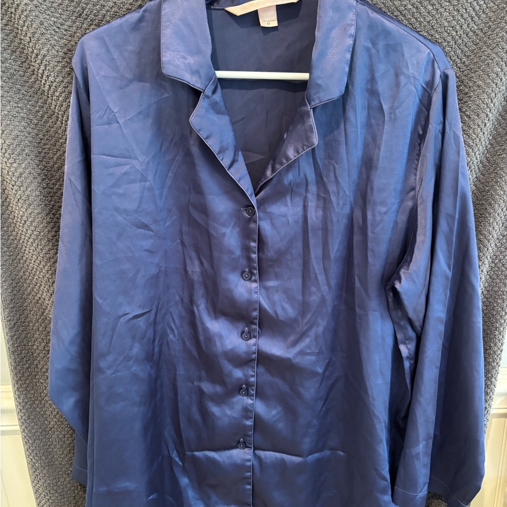 Victoria's Secret Blue Satin Pajama Top